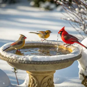 This Heated Bird Bath Makes Winter Yards Come Alive